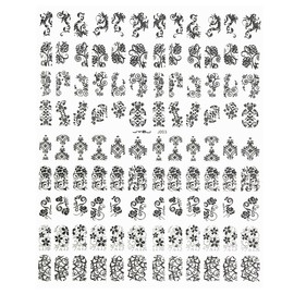 Frcolor Pack of 108 Nail Art Stickers 3D Flower Nail Stickers Nail Art DIY Decoration Stickers (Black)