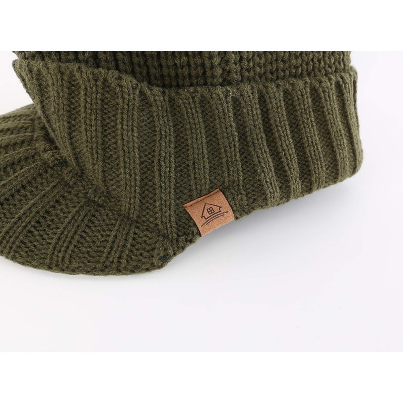 Magracy Men's Winter Knit Visor Hat Outdoor Thick Peaked Beanie