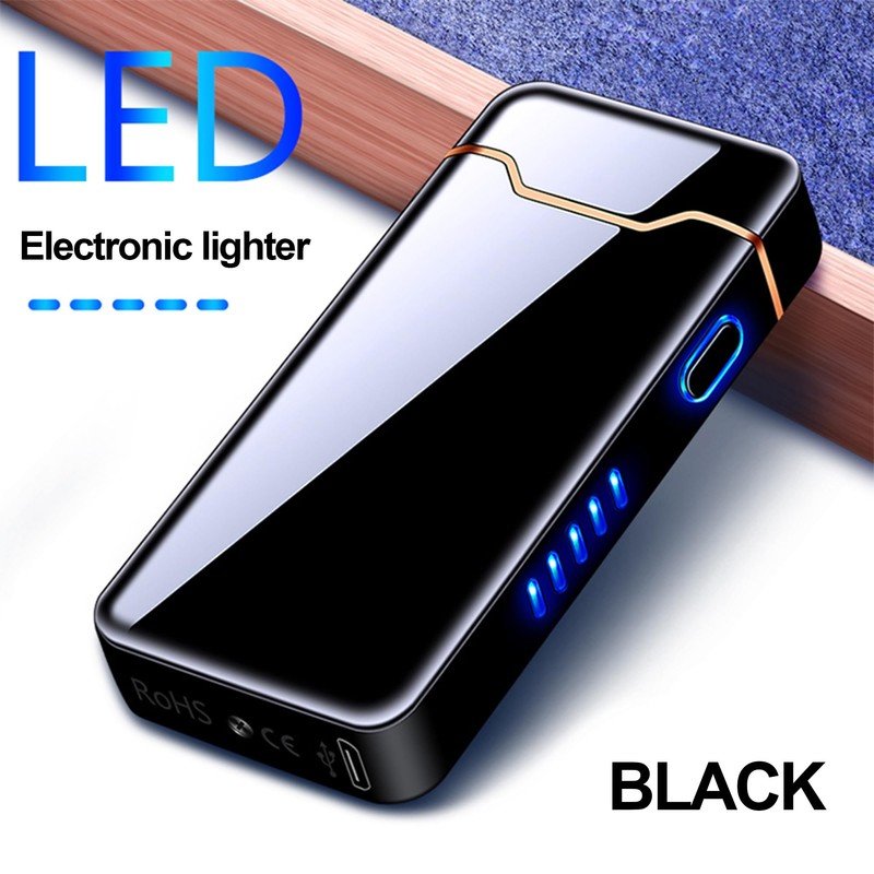 Plasma Rechargeable Electric Lighter with LED Battery Indicator Strong Flame,