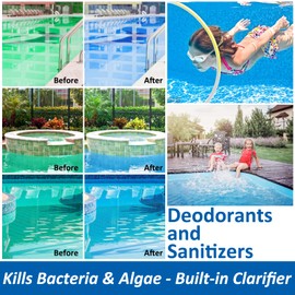 Chlorine Tablets 100pcs- Hot Tub Chlorine Tablets, Swimming Pool Cleaning, Over 99% Sterilisation, Prevent The Water From Turning Green, Fast Deodorisation, Enjoy a Fresh Shower