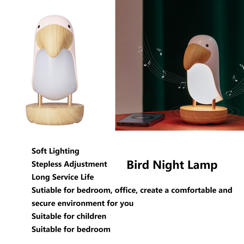 Innovative Bird Night Lamp ABS Breathing Night Light USB Charging