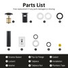 Ceramic Cap Sink Drain Strainer with Overflow, KES Black Bathroom