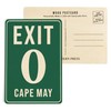 Cape May, New Jersey, Exit Zero, Road Sign (4x6 Birch
