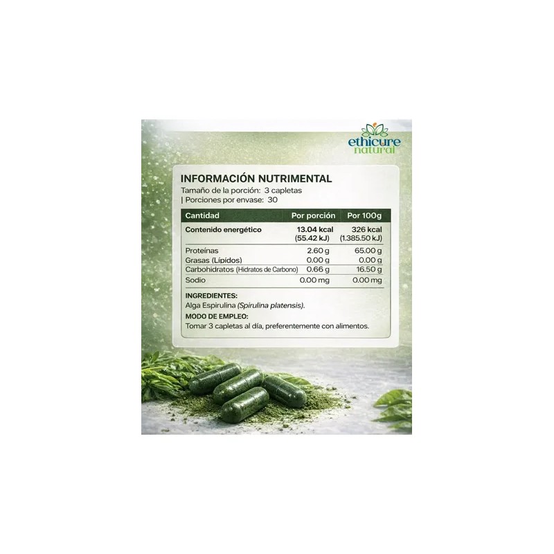 Ethicure Natural Lab Alga Espirulina Capletas