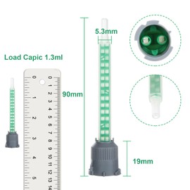 LANIAKEA 50 Pcs 3.5 Inch Epoxy Mixing Nozzle Tip for Adhesive Gun Applicator, 1:1 & 1:2 Static Mixer Plastic Resin Mixing Tip