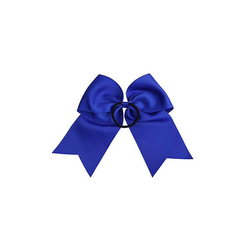 8 Inch Cheerleader Bows Ponytail Holder Solid Color Cheerleading Bows