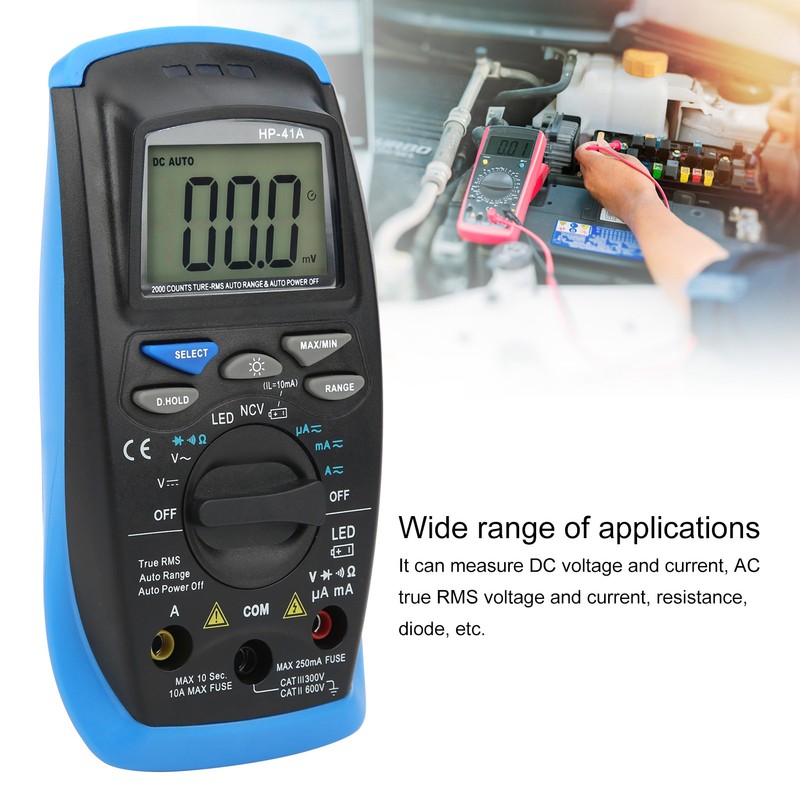 HP41A TrueRms AC DC Ammeter Voltmeter 2000Count Digital Multifunctional Meter