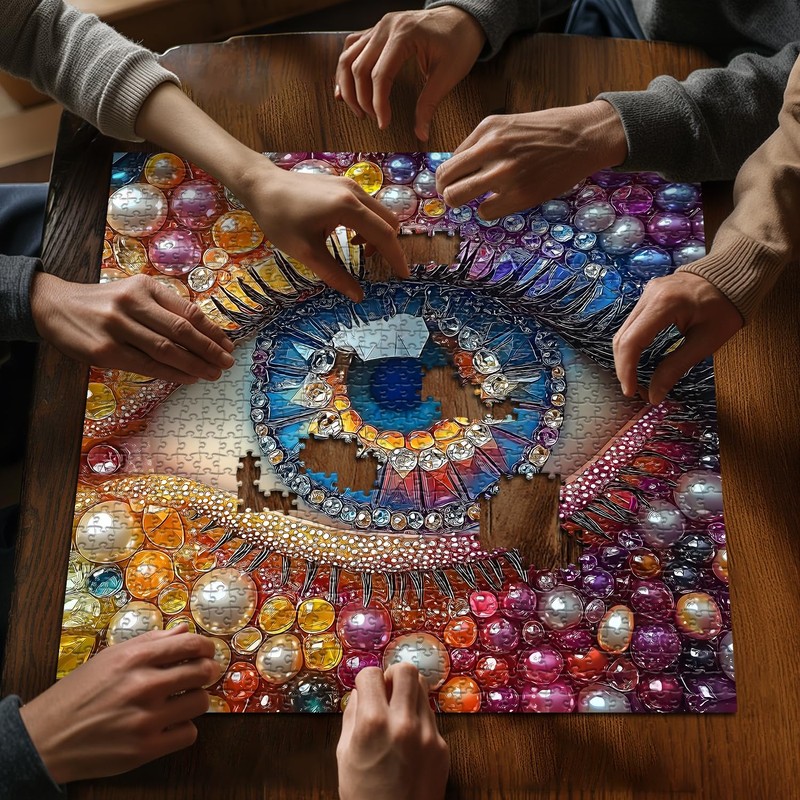 Impossible Puzzles for Adults1000 Pieces, Eye Colorful Gradient Crystal Diamond