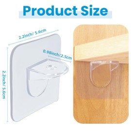 12 PCS Shelf Support Pegs, Adhesive Shelf Bracket, Cabinet Shelf Clips, Shelf Holder Pins for Book Shelves Shoe Makeup Storage Closet Clapboard Layer