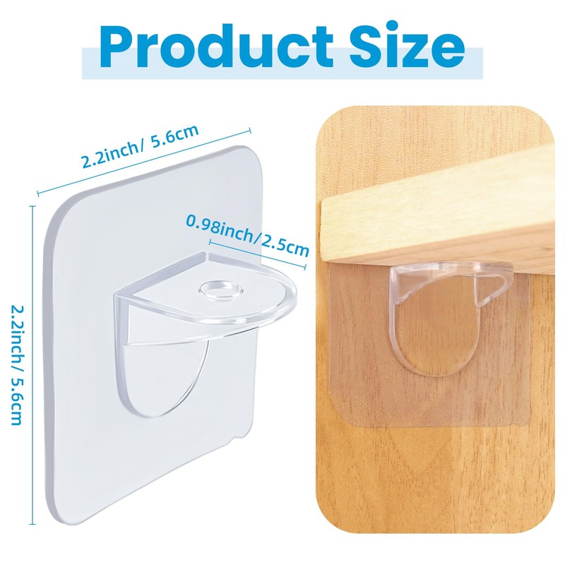 12 PCS Shelf Support Pegs, Adhesive Shelf Bracket, Cabinet Shelf