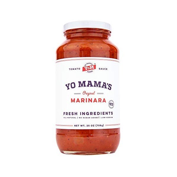 Keto Marinara Pasta and Pizza Sauce by Yo Mama's Foods - Pack of (1) - No Sugar Added, Low Carb, Low Sodium, Gluten Free, Paleo Friendly, and Made with Whole, Non-GMO Tomatoes