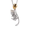 Frogsnout Necklace, Cute Cat Design, Movable Tail, Catching Eyes, Silver,