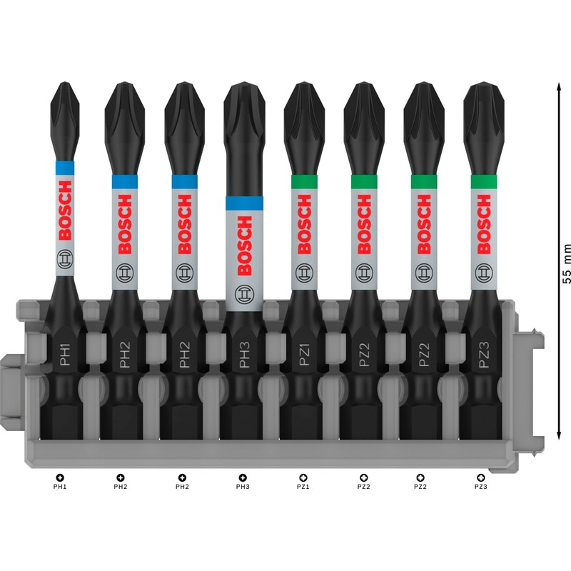 Bosch Professional 8pcs. Screwdriver Bit Set (Impact Control, PZ/PH Bits,