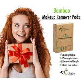 Reusable Make up Remover Pads | 21 Bamboo Reusable Cotton Pads with Velour Spa Headband & Laundry Bag | Washable Organic Bamboo Make Up Remover Pads | Zero Waste Eco-Friendly Natural Face & Skin Care