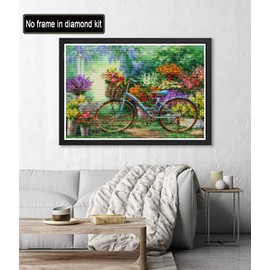5D Diamond Painting Garden Flower, Paint with Diamonds DIY Diamond Art Cycling, Diymood painting by Numbers Kits Full Drill Rhinestone for Home Wall Decor 40x50