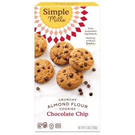 Simple Mills Almond Flour Crunchy Cookies, 5.5 Ounce (Pack of 1) - Select Flavor - Chocolate Chip