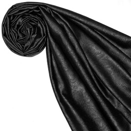 Lorenzo Cana - 78623 Pashmina 70% Silk and 30% Viscose Paisley Pattern Scarf 70 x 190 cm Damask Scarf Stole Women's Scarf Black, deep black