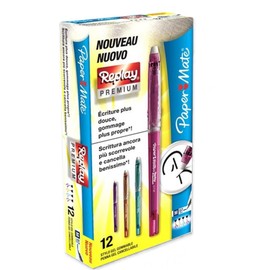 Paper Mate 0.7 mm Medium Tip Replay Premium Erasable Gel Pen - Assorted (Pack of 12)