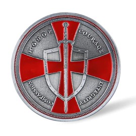 The Knight Templar Commemorative Coin Red Cross Religious Challenge Coin (Single Coin)