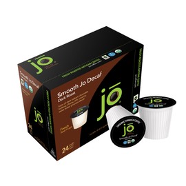 SMOOTH JO DECAF: 24 Cups, Organic Dark French Roast, Swiss Water Process Coffee for Keurig K-Cup Compatible Brewers, Fresh Seal Cups, Rich Creamy, Fair Trade Certified, Kosher, Non-GMO, Gluten Free