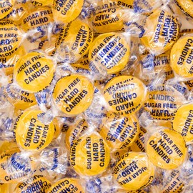 Sugar-Free Lemon Hard Candy - 1 Pound Pack (About 80 Count) - Individually Wrapped