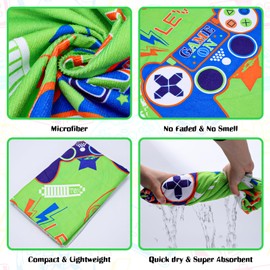 Mermaid Kids Beach Towel,Beach Swimming Towels for Girls Kids Children's Bath Towel Lightweight Beach Towel Quick Dry Ultra Absorbent Pool Blanket Camping Travel Shower Towel,30" x 60" (Game)