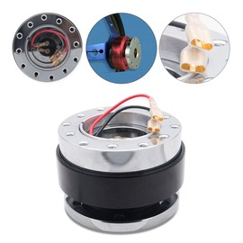 Car Steering Wheel Hub Adapter - Riloer Universal Steering Wheel Quick Release Hub Adapter Snap Off Boss Kit (Black)