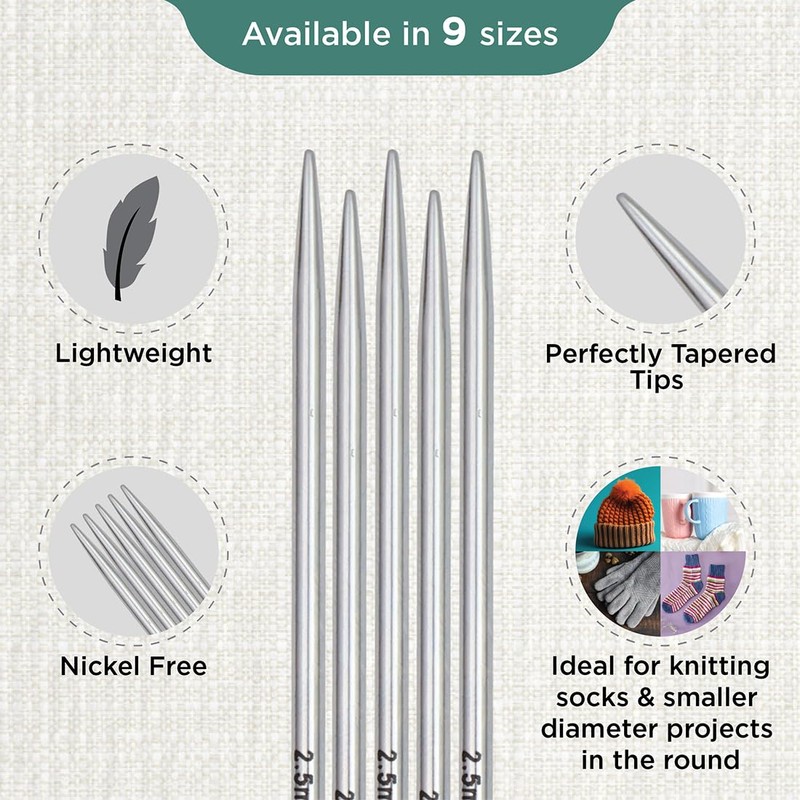 KnitPro 10 cm x 2.5 mm Nova Double Pointed Needles,