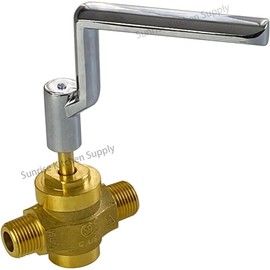 Sunrise Kitchen Supply Gas Burner Ball Valve with Handle for Commercial Wok Range, 1/2" MPT x 1/2" MPT (1 Piece)