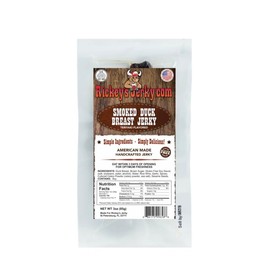 Rickey's Jerky, Smoked Duck Breast Jerky, Exotic Wild Game Jerky, All Natural Meat, Carnivore Diet, High Protein snack, Keto Friendly, Gluten Free, Simple Ingredients, exotic wild game jerky meat snack for back to school, post workout, hiking, camping, g