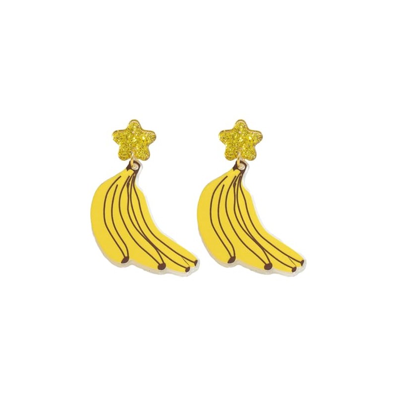 Cute Banana Shape Resin Dangle Earrings for Women Jewelry (A)