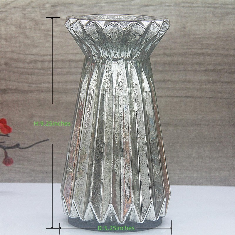 CFDECOR Mercury Glass Pillar Candle Pedestal Holders with Fairy Lights,