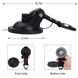 CONBOLA Heavy Duty Suction Cups with Hooks 4 Pieces Upgraded Car Camping Tie Down Suction Cup Camping Tarp Accessory with Securing Hook Strong Power for Awning Boat Camping Trap.(4 pcs)