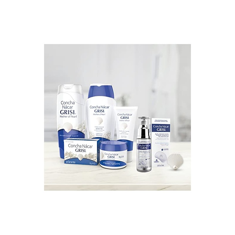Crema corporal Grisi concha nácar aclarante 400 ml, empaque puede
