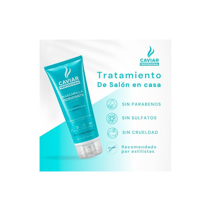 Mascarilla para cabello hidratante Hidrata y reconstruye Sin sulfatos y