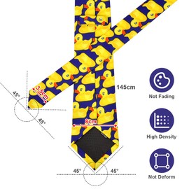 Aomig Men Ties, Funny Men's Ducky Tie, Premium Duck Necktie, Romantic Film Yellow Duck Tie, Ducky Cosplay Tie for Party, Work Ties for Men, 8cm