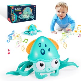 Grriopi Sensory Toys for Babies, Crawling Crab Toy Baby Toys 0-6 Months (Grass Green)