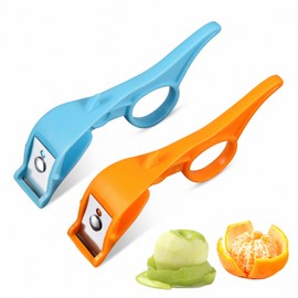 2 Pcs Orange Peeler Tool, 2-in-1 Stainless Steel Fruit Peeler for Kitchen Citrus Tangerine Pear Lemon Peeler