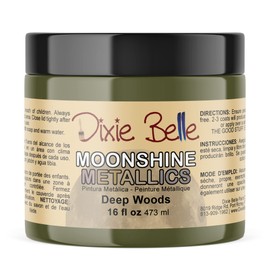 Dixie Belle Moonshine Metallics | Deep Woods (16oz) | Water-Based Shiny Chalk Mineral Paint | Metallic DIY Furniture Paint