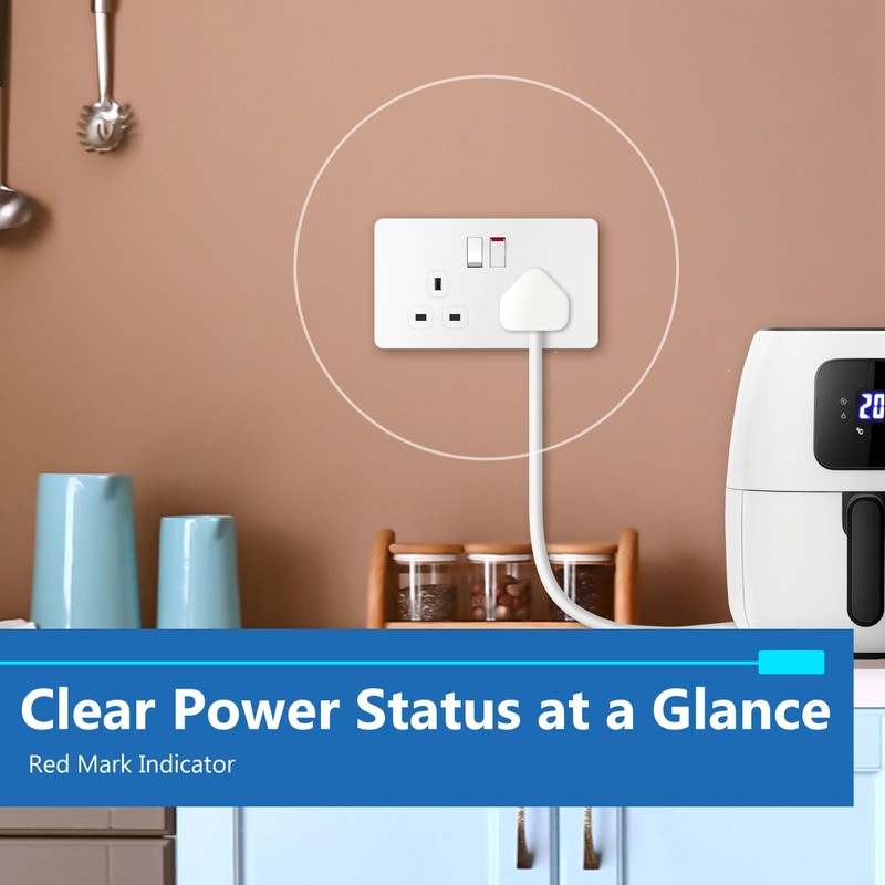 LIDER 2-Gang Switched 13A Socket, 13 Amp Plug Socket with