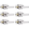 6 Pack Square Door Lever Privacy Door Lock Handleset, Keyless