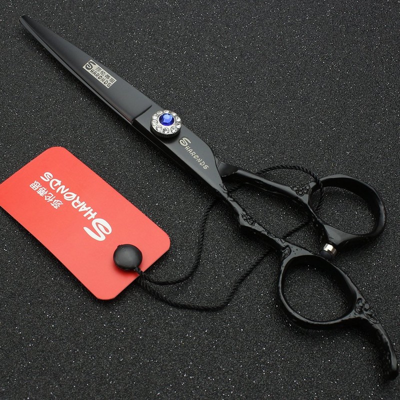 6 Inch Professional Left Hand Hair Scissors Dress Exquisite Patterned Hair