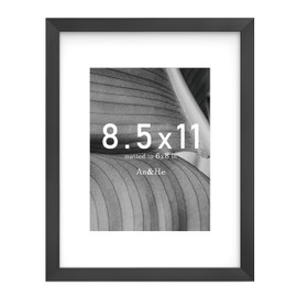 An&He 8.5x11 Picture Frame, Black Photo Frame for Tabletop and Wall Display, Minimalist Design, Set of 1