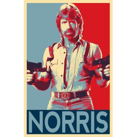 NLopezArt Chuck Norris Political Poster- Hollywood Martial Arts Actor Movie Icon Pop Art Celebrity Legend Illustration Poster Print Canvas (11x17 inches) (11x17)