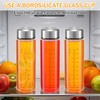 Wopgrty 6 Pack 20oz glass juice bottles with lids, Wide