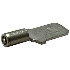 100 Pcs Non-Insulated 22-18 Gauge Male Quick Disconnect Connector - .250 1/4" Stud Wire Terminal - Pure Copper & V-Grooves Serrations for Strong Crimps & Corrosion Resistance - Made in USA