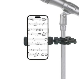 Mic Stand Phone Holder, Flexible Phone Mount with 7.9" Removable Gooseneck for Microphone Music Stand,Adjustable Phone Holder for (Mic-short)