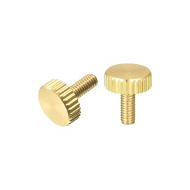 uxcell Knurled Thumb Screws, M3x8mm Flat Brass Bolts Grip Knobs Fasteners for PC, Electronic, Mechanical 2Pcs