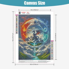 TOSTOG 5D Diamond Painting for Adults, Dragon Diamond Painting Kits Pictures, Diamond Painting DIY Diamond Painting Picture Set 30 x 40 cm for Wall Decoration