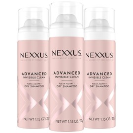 NEXXUS Dry Shampoo, Travel-Size 3-Pack, Advanced Invisible Clean – Instant Oil Control for Soft, Shiny Hair Between Washes, Rose & Waterlily Scent, 1.15 Oz Ea